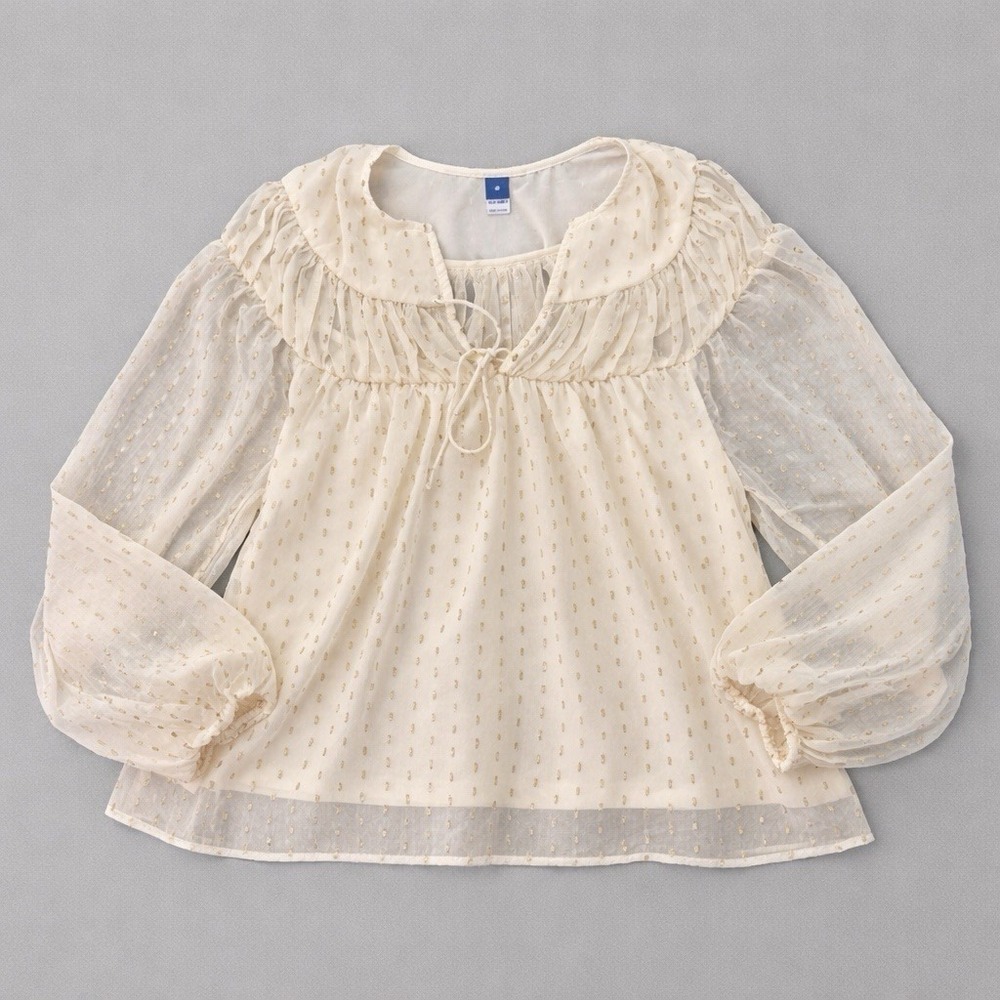 Fairy Cottage Top Womens Medium Sheer Overlay Coquette Ethereal Edwardian